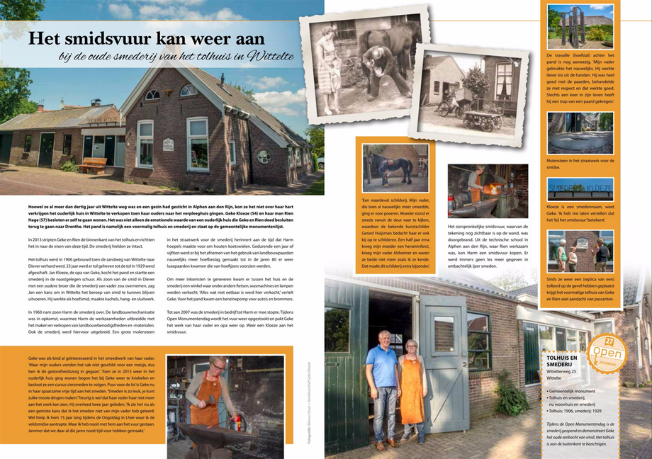 Wittelte - smederij Kloeze (Bron: Magazine In Westerveld, 2017)